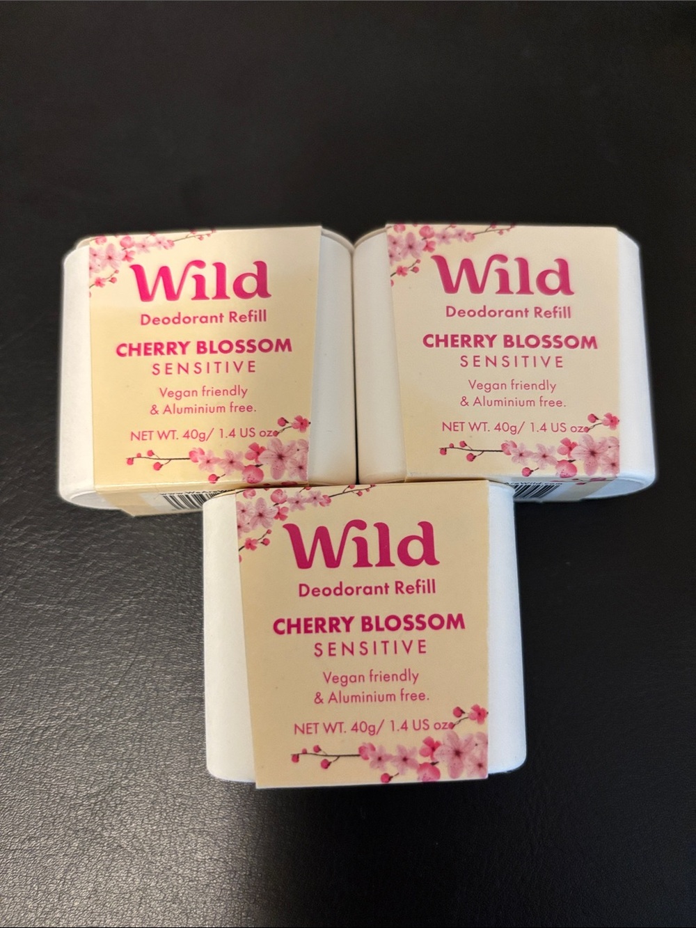 Wild Cherry Blossom Sensitive Deodorant Refills 3-Pack 40g Each